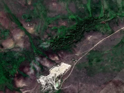 Гора Базарбай. Спутниковый снимок Google Earth