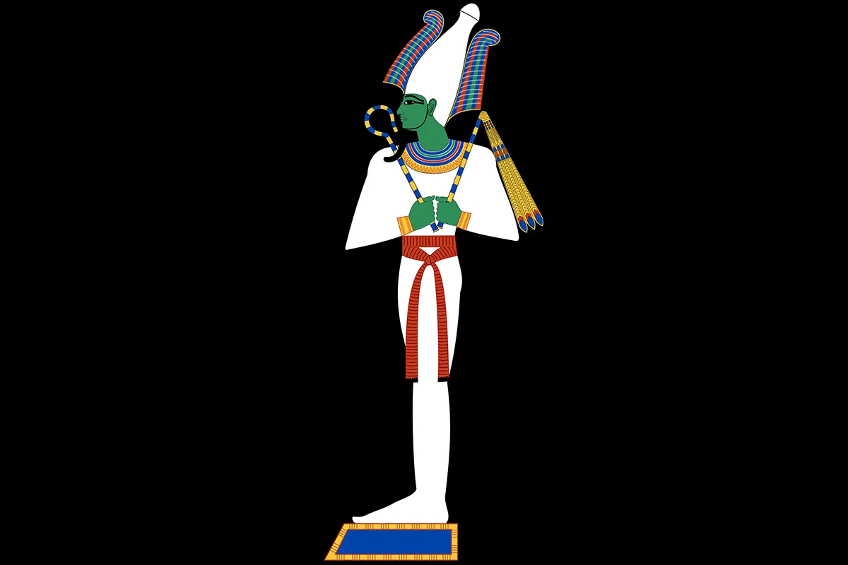 Осирис — бог возрождения, царь загробного мира в древнеегипетской мифологии и судья душ усопших.